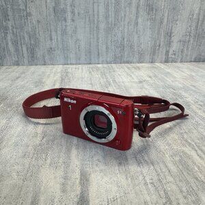 Nikon 1 S1 Mirrorless Point & Shoot Digital Camera Red Body Only For Parts